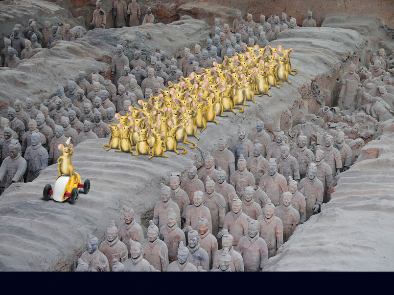 Tommy with his kinsmen visiting excavation